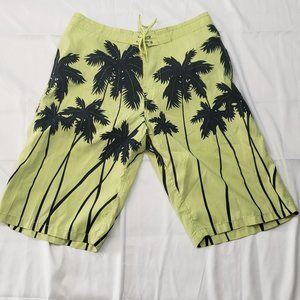 Tailor Pal Love Pale Green and Black Board Shorts with No liner X-Large Men's